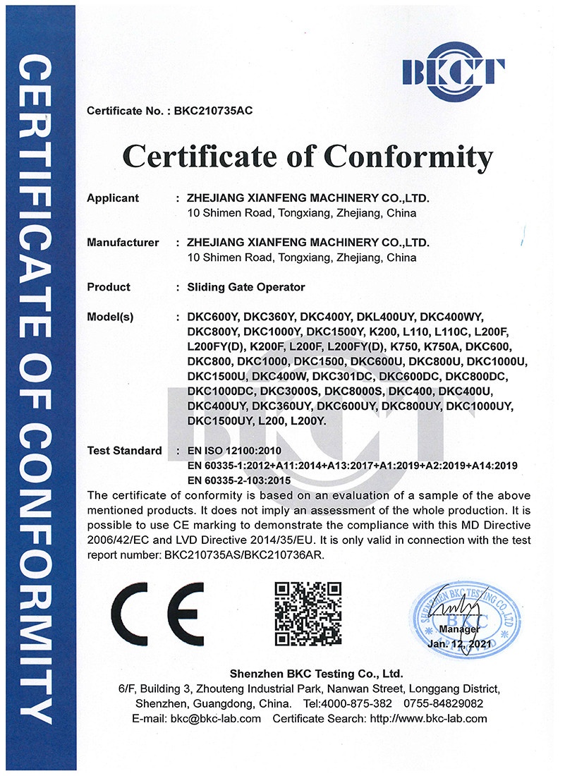 CE CERTIFICATE